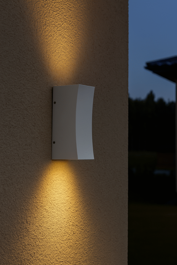 Spoljna zidna lampa bela, 2xGU10, aluminijum + staklo, IP54 - Image 2