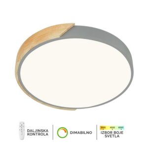 LED plafonska lampa F2811-16C GY+WD u sivo-natur dizajnu
