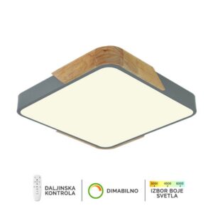 LED plafonska lampa F2812-30C GY kvadratna sa daljinskom i promenom boje svetla